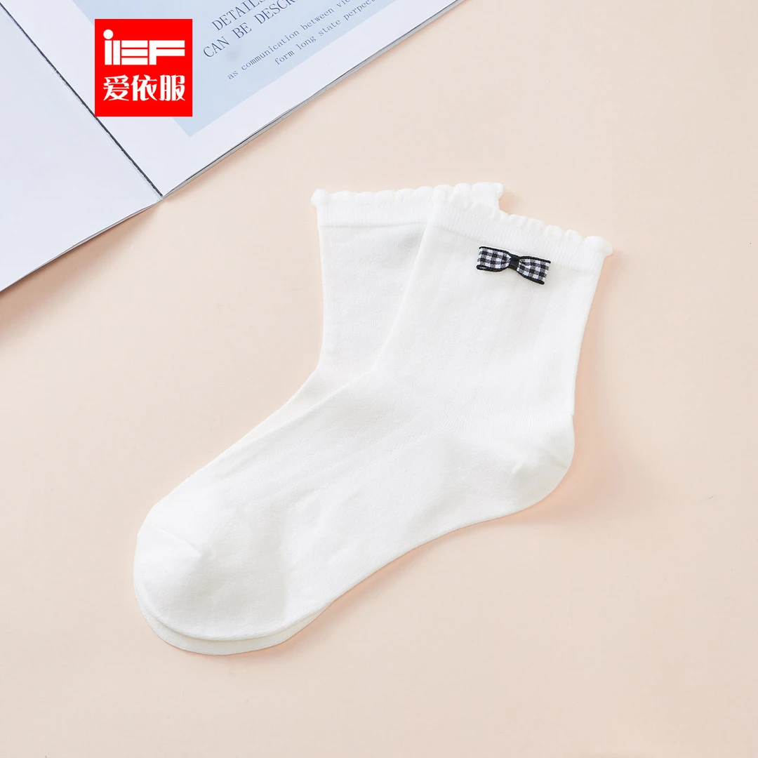 IEF/爱依服袜子2025夏季新款日系甜美可爱百搭蝴蝶结设计百搭长袜