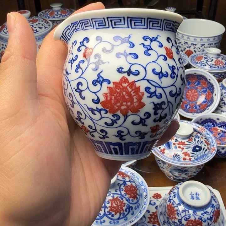 青花釉里红公道杯活动款