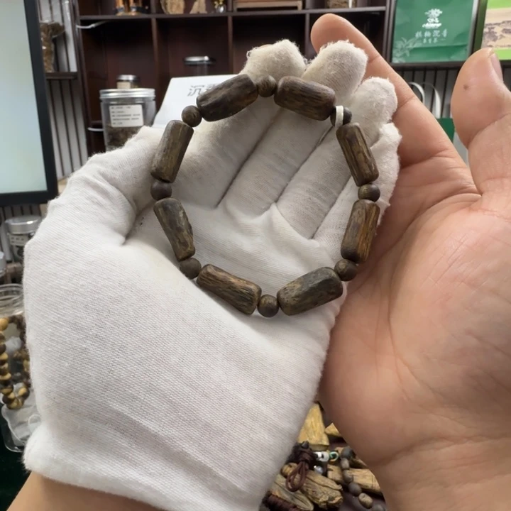 沉香手串芥**末树心油单圈