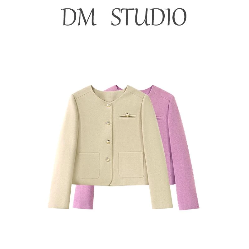 DM13065【大小姐】秋冬韩系经典婉约庄雅复古气韵羽绒内胆外套