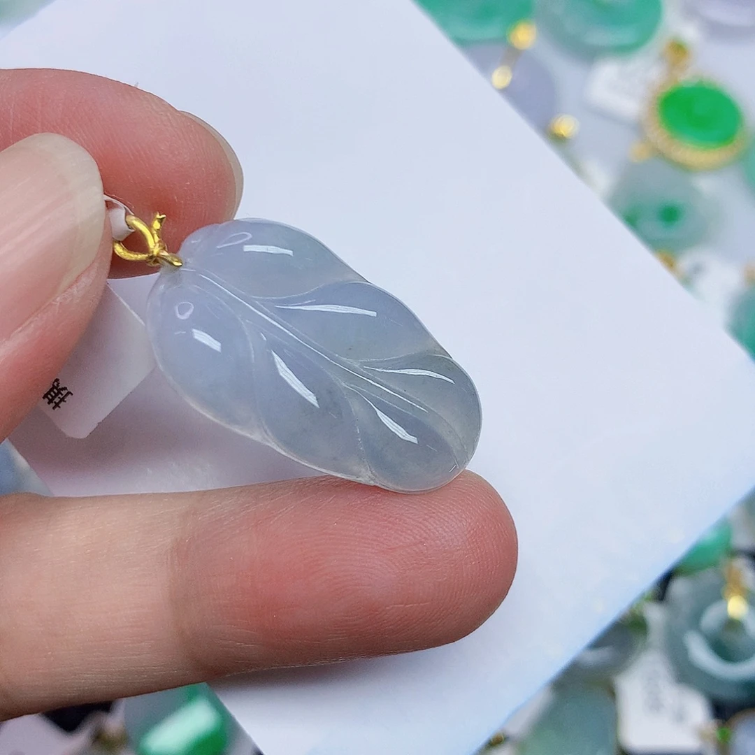 翡翠18K金镶嵌颈饰356788