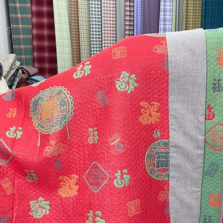 棉2.3米×2.4米床盖五福临门