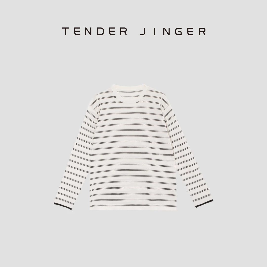 Tender Jinger【听海】60支扬子条纹针织上衣T53AMM41255