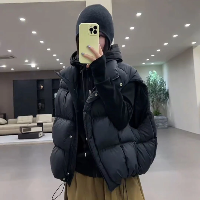 羽绒马女2025秋冬新款欧货立领白鸭绒马女加厚保暖坎肩外套女马甲