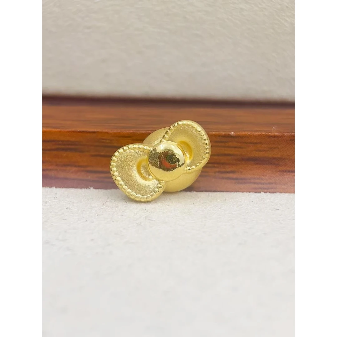 水贝黄金足金999蝴蝶结转运珠DP1954