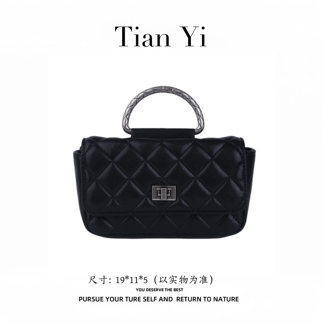 25033 黑色-2025新款轻奢单肩手提斜跨包