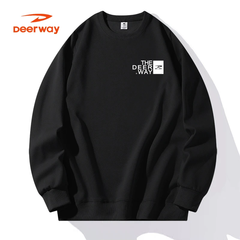 德尔惠春秋圆领重磅男士卫衣2025新款休闲长袖T恤外套男上衣