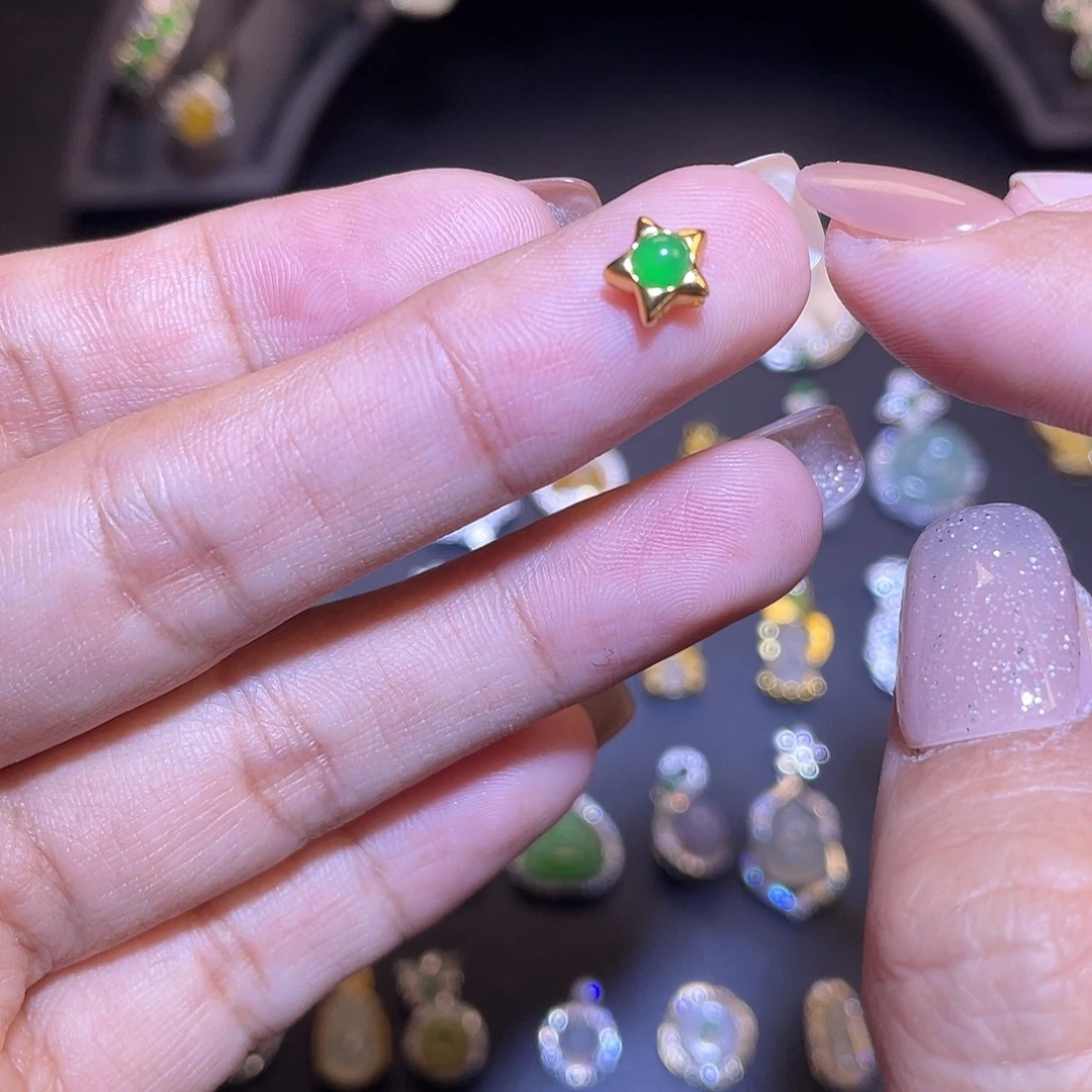 翡翠银S925镶嵌吊坠(不含链)