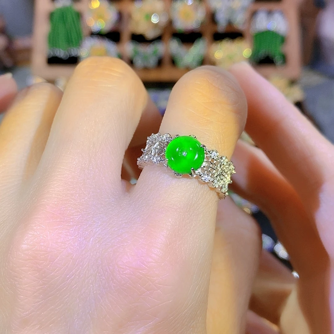 吊坠(不含链)银S925镶嵌翡翠