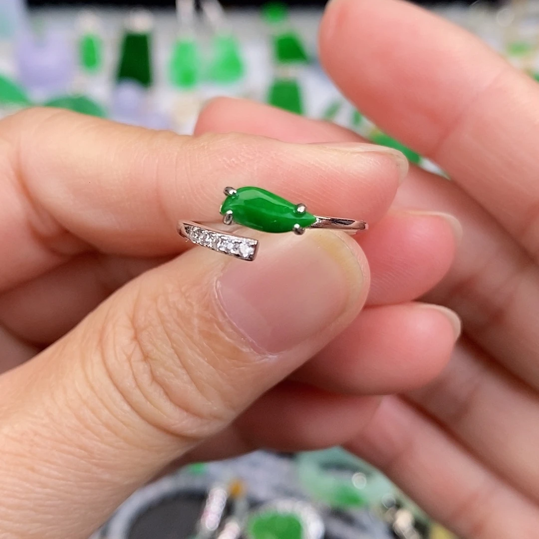 吊坠(不含链)银S925镶嵌翡翠