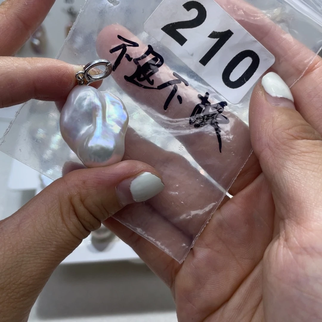 淡水珍珠银S925镶嵌颈饰爱*