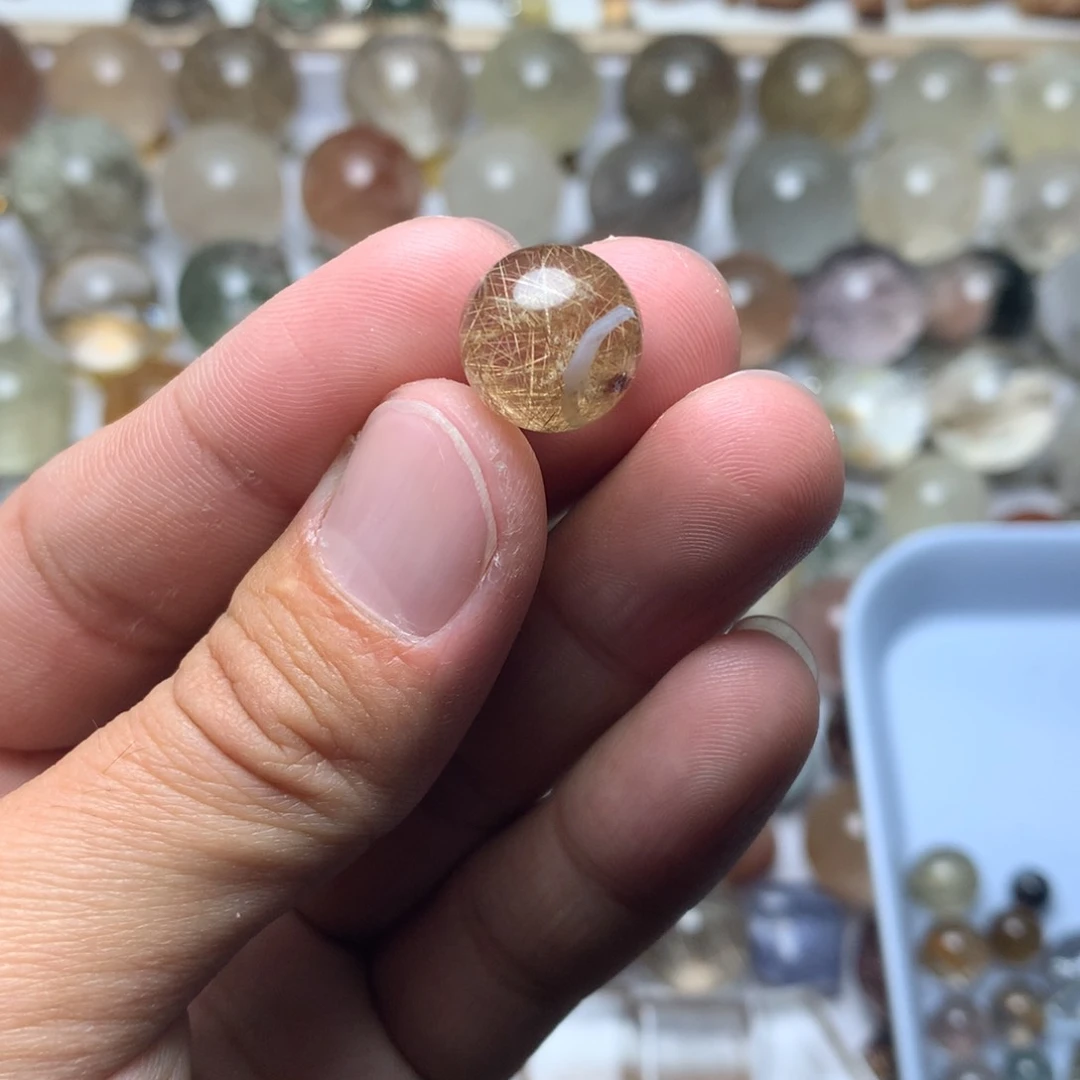 水晶珠宝半成品未镶嵌杉**～发晶球