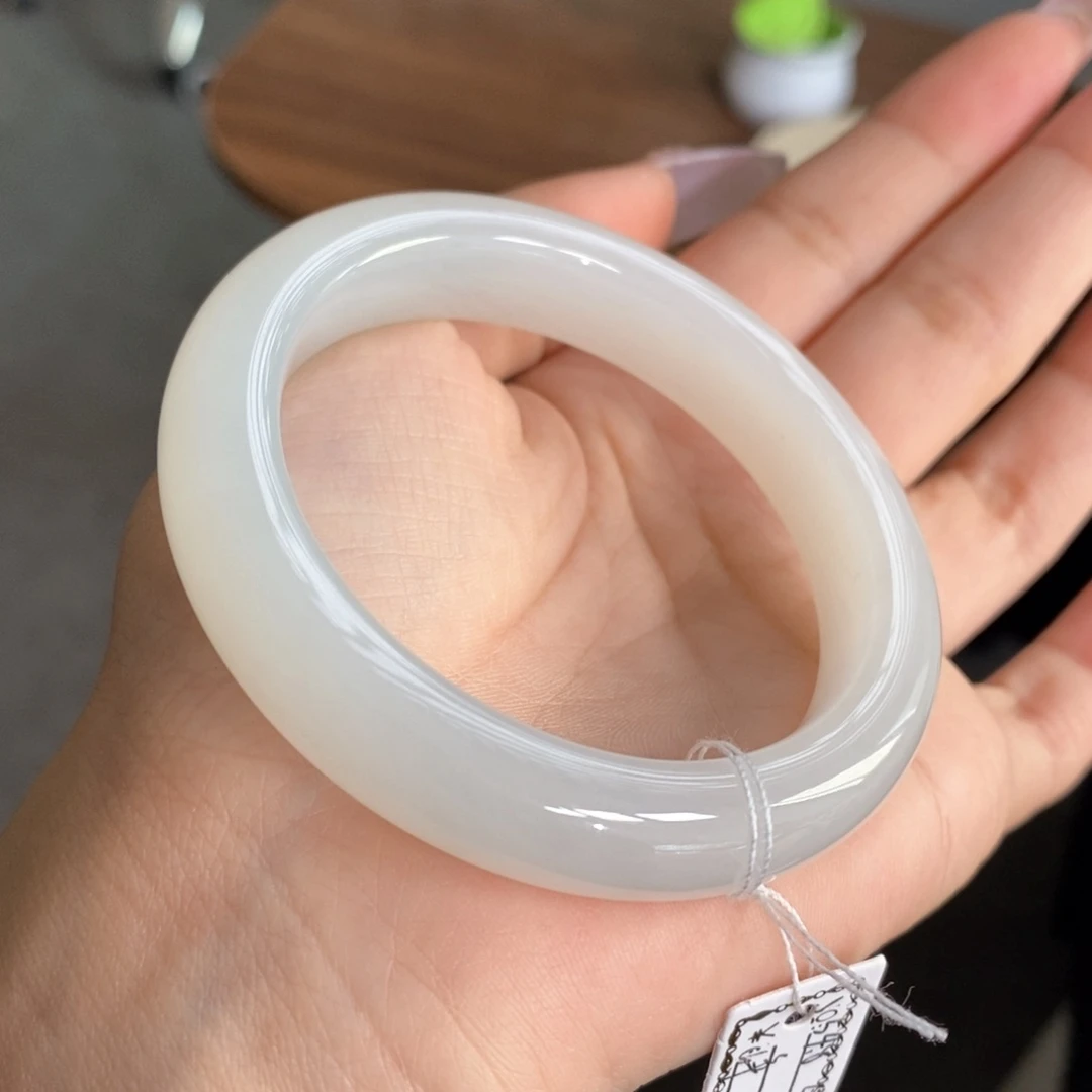 和田玉手镯未镶嵌青海白5455