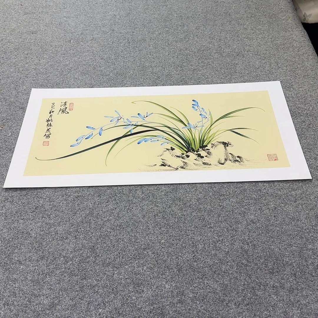 国画国画立体兰花作品