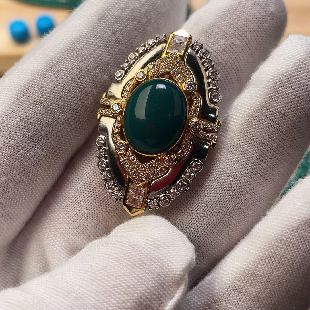 绿松石18K金镶嵌绿松石