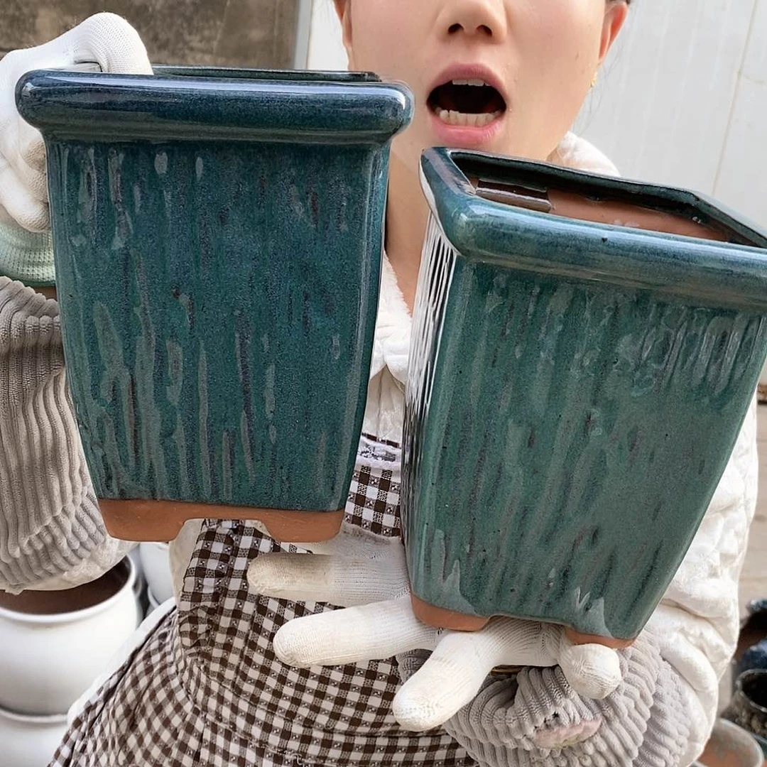 紫砂花盆瑕疵口14高19