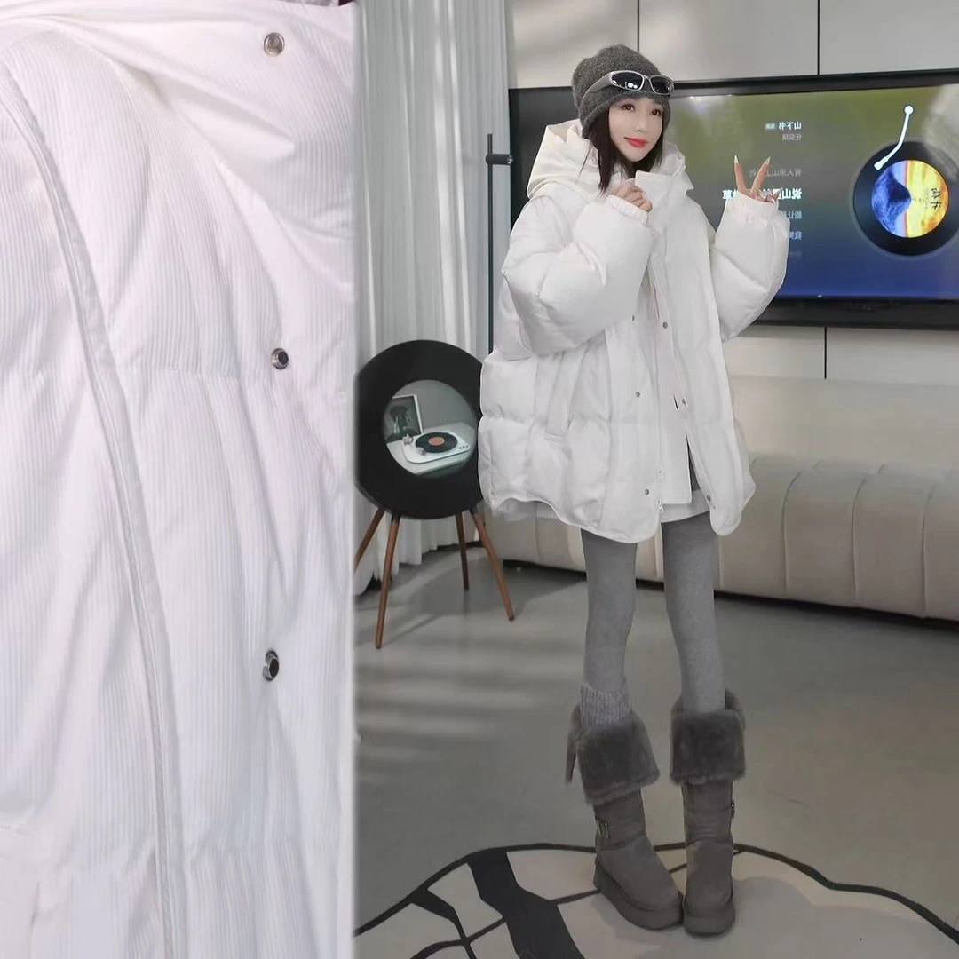 【赵YIYI】羽绒服立体剪裁宽松休闲外套立领连帽保暖加厚Y22581