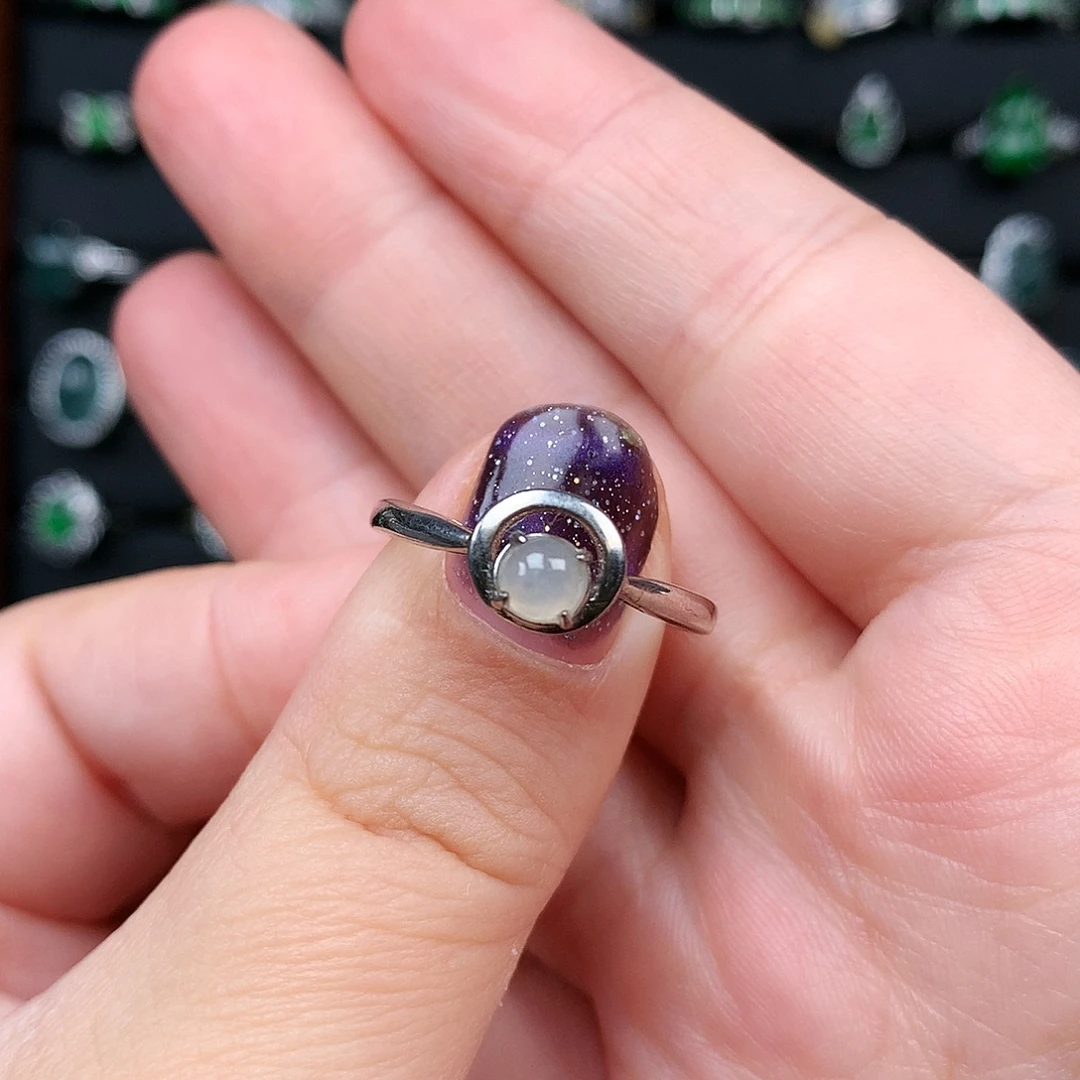 翡翠银S925镶嵌戒指