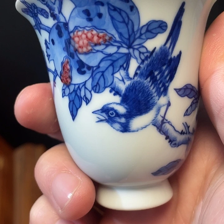 丁***r青花釉里红主人杯