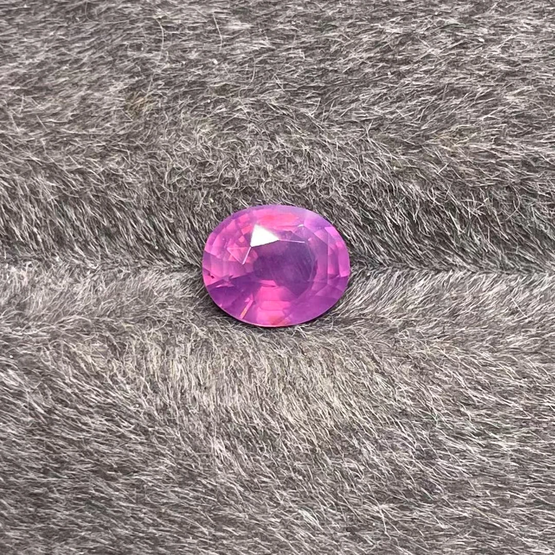 1.56ct无烧晚霞色粉紫蓝宝石