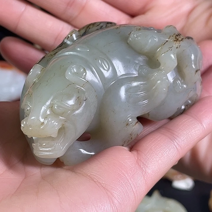 百***）和田玉未镶嵌挂件