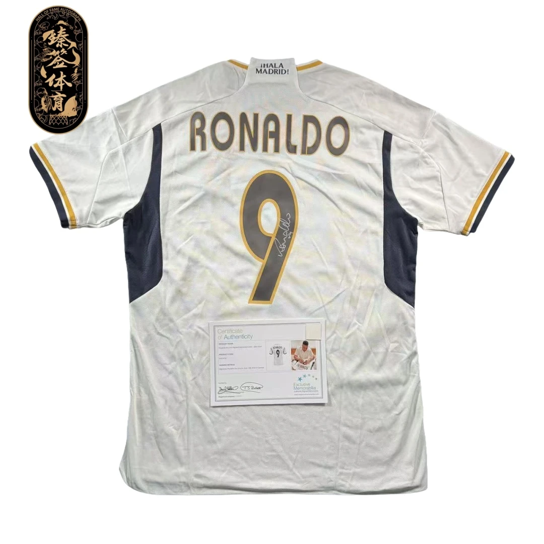 【铭人堂】大罗罗纳尔多亲签皇马23-24赛季球迷版球衣收藏（EM认证）