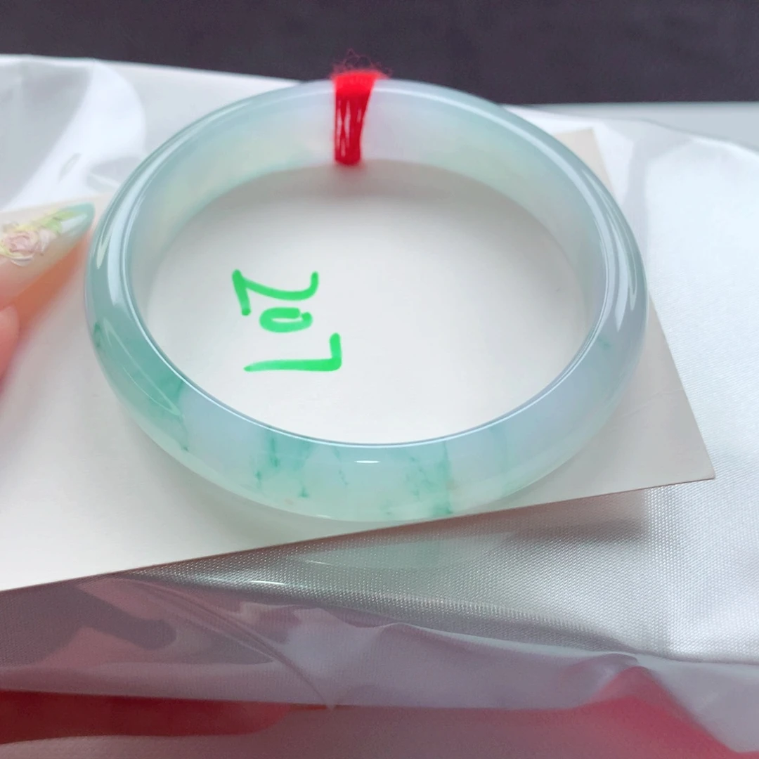 翡翠手镯未镶嵌天然缅甸翡翠A货手镯 贵妃207号