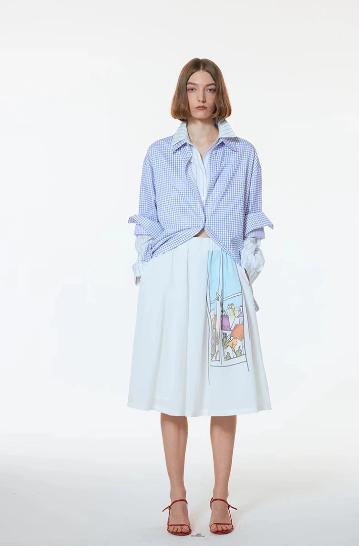 UHOOWU2025早春系列现货双层格子衬衣