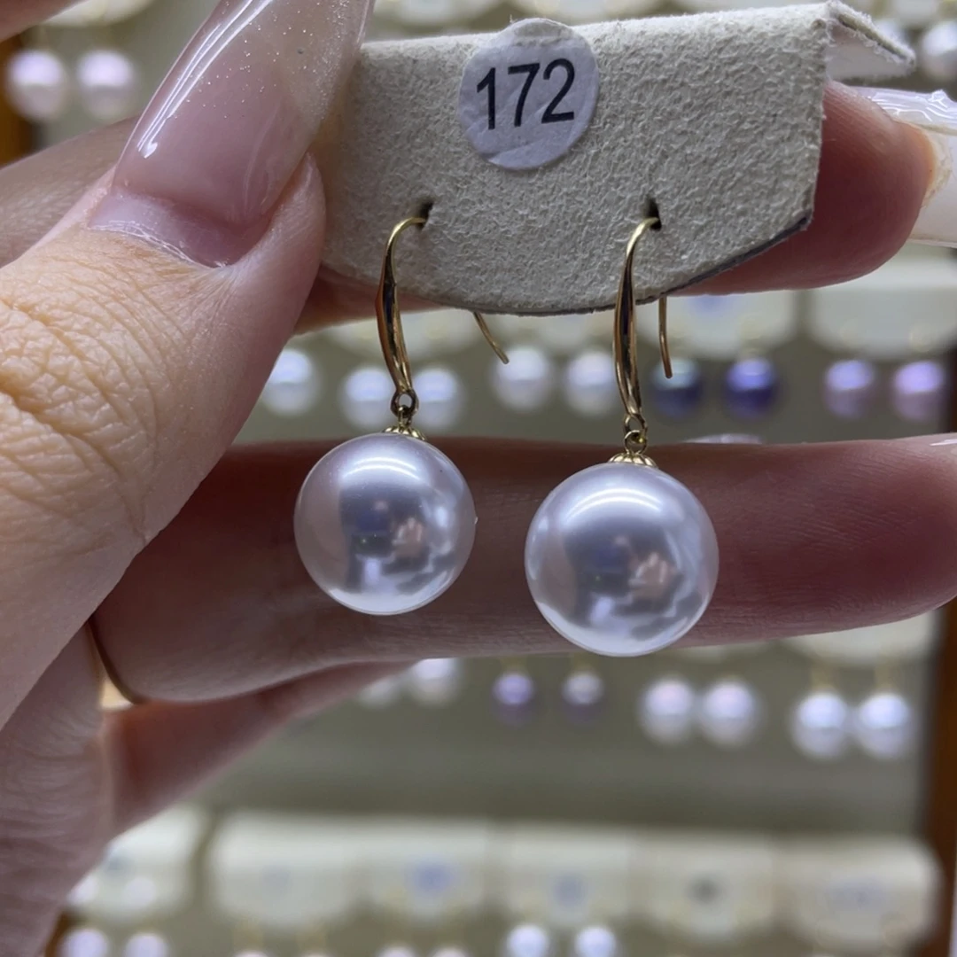 淡水珍珠耳饰18K金镶嵌
