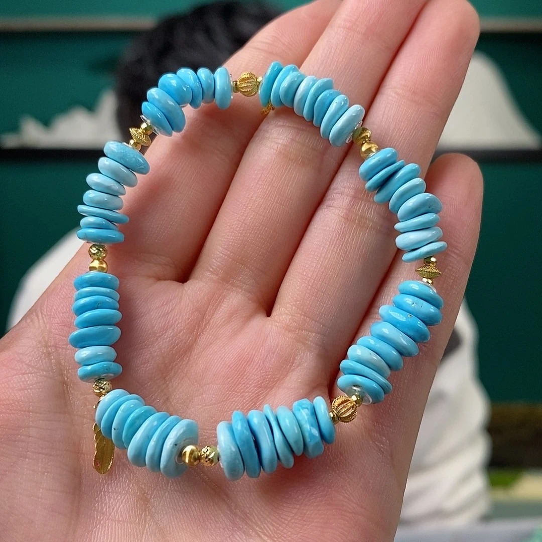 绿松石18K金镶嵌珠宝奇石