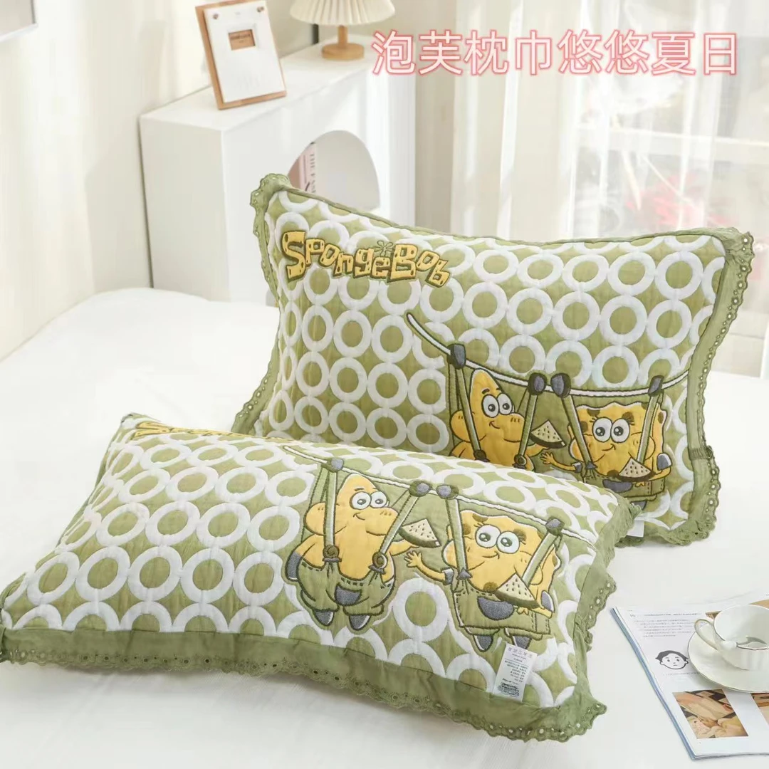 【甜甜家】100棉泡芙枕巾一对=悠悠夏目