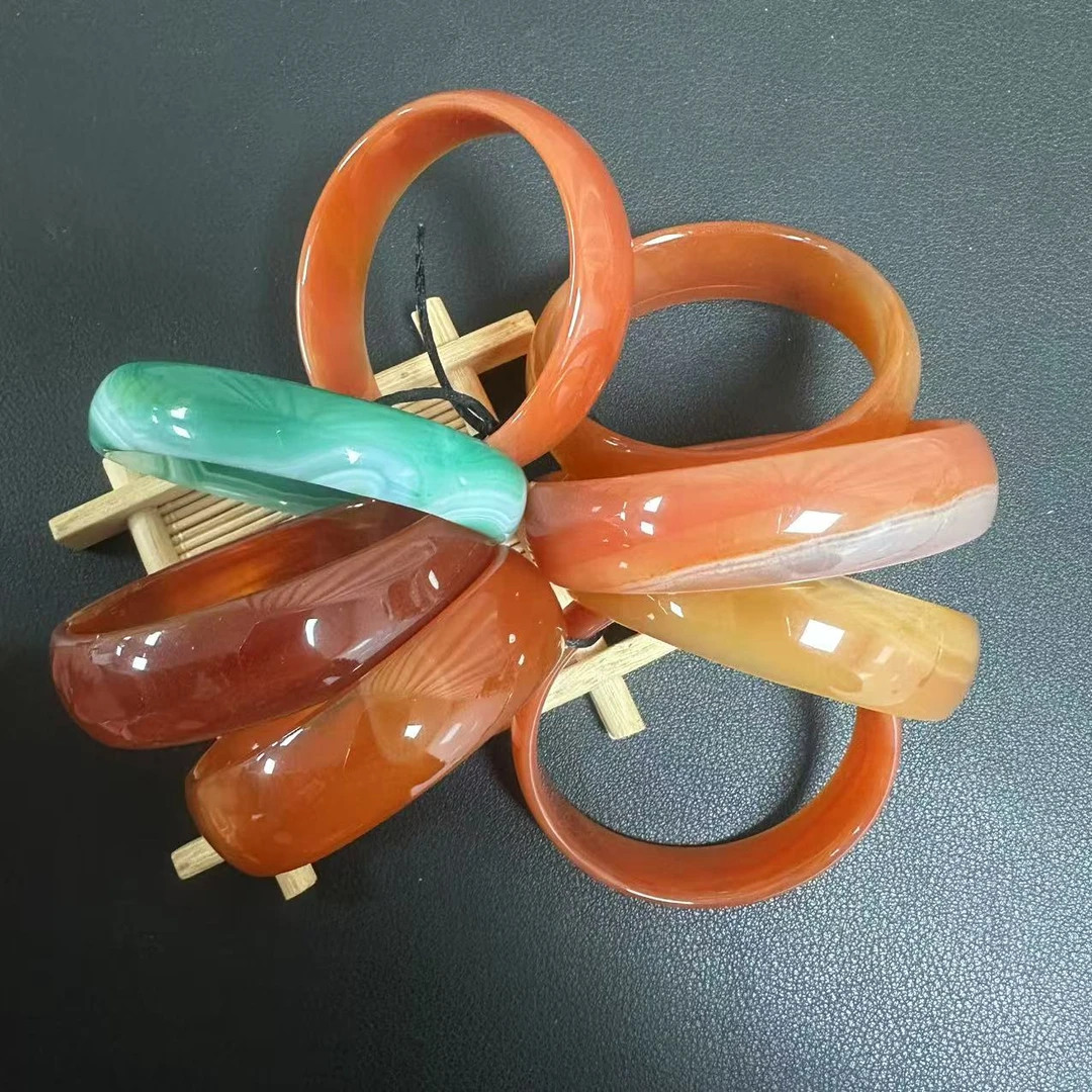 天然玛瑙手镯童镯颜色花纹多样性随机发其一不指定圈口颜色