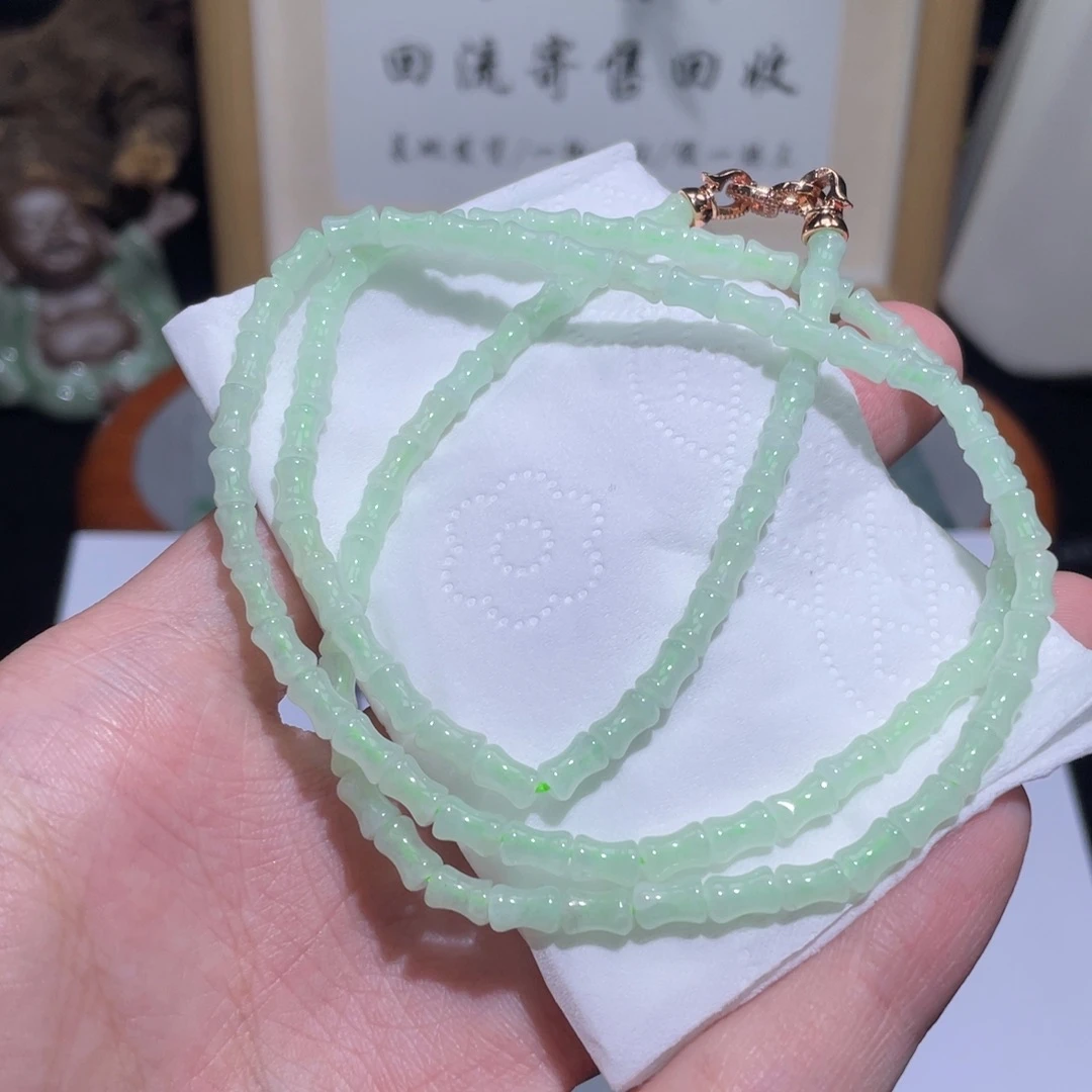 翡翠未镶嵌颈饰长串