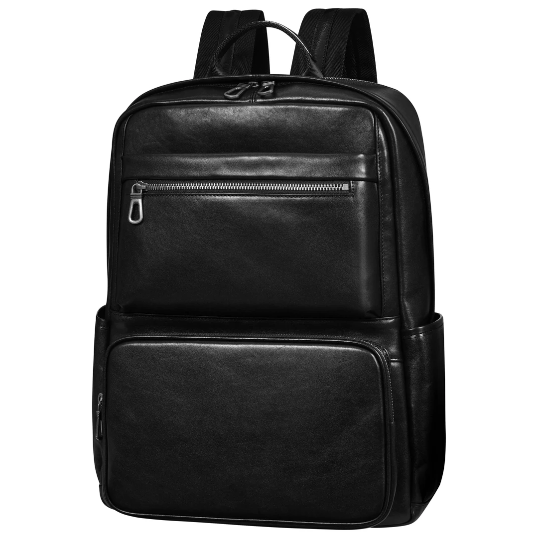 高端轻奢双肩背包男士商务休闲树膏头层小牛皮真皮背包男双肩包