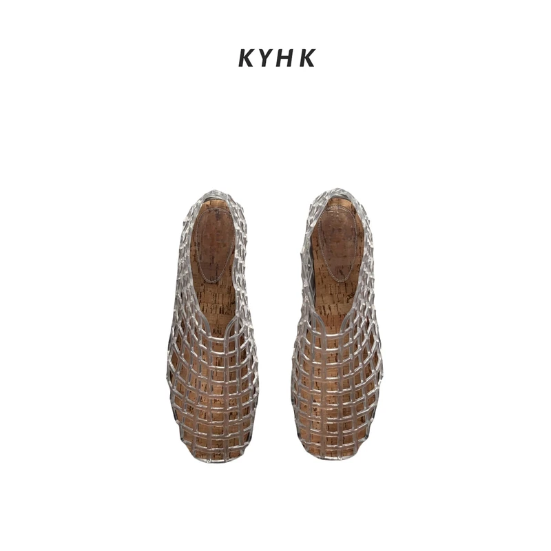 KYHK软平底镂空网面包头果冻鞋240681