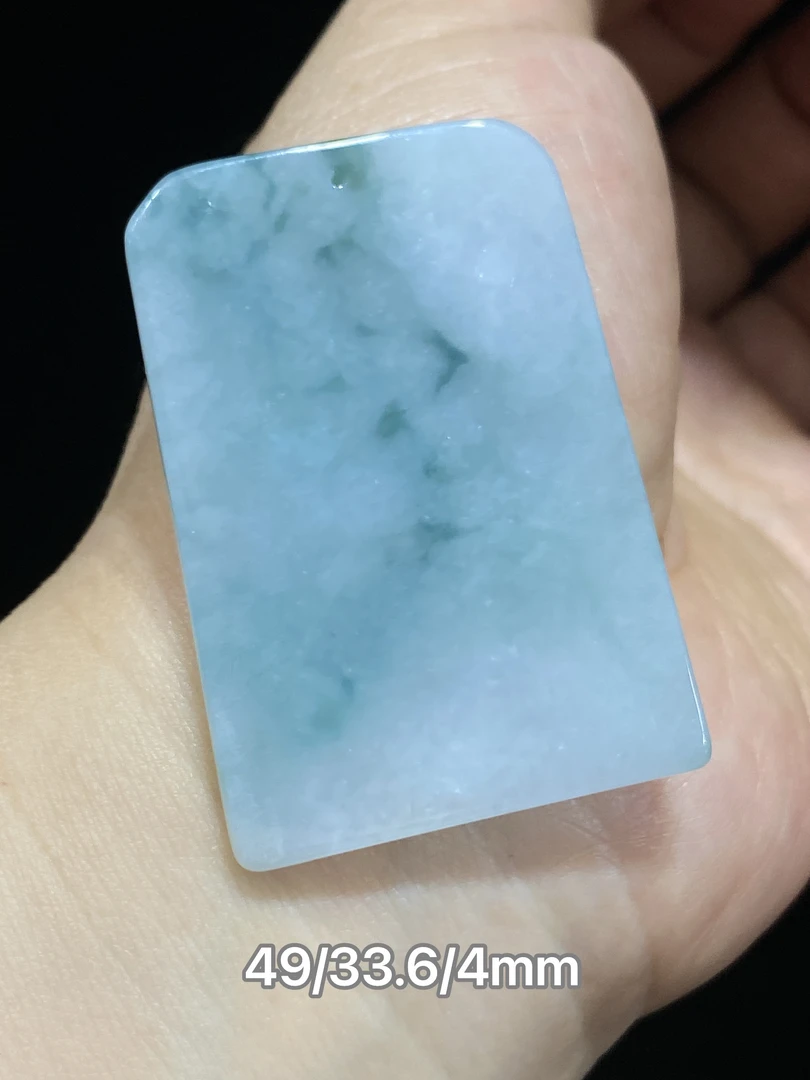 缅甸翡翠A货飘花无事牌子吊坠挂件项坠天然玉石百搭玉佩包邮证书