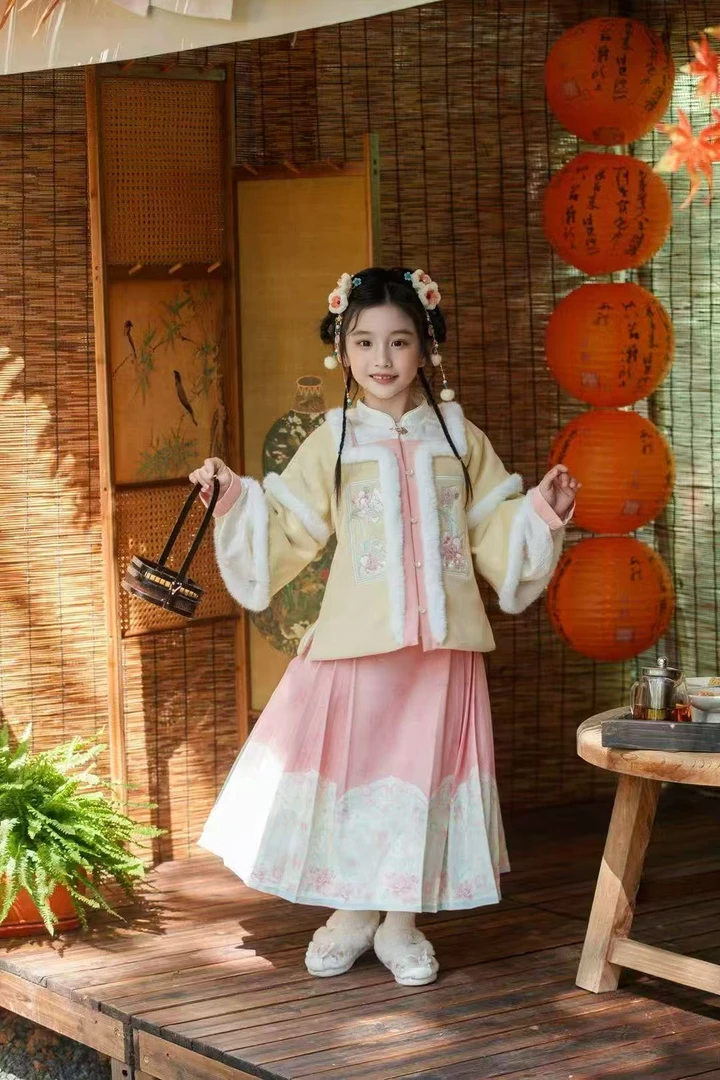 国风【芙蓉仙-套装】绒新款2025女童套装
