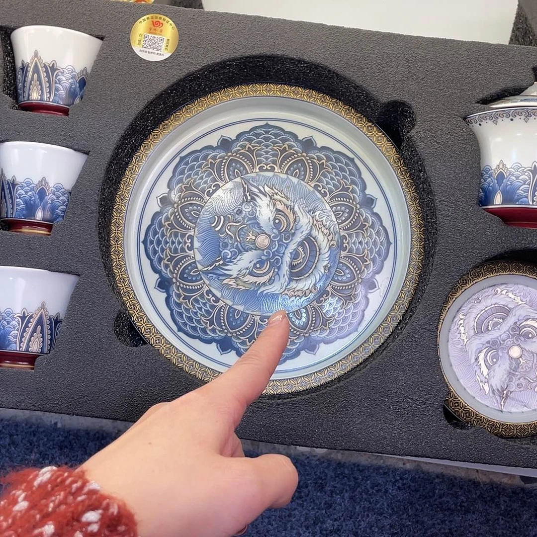 陶景德陶瓷盖碗茶具