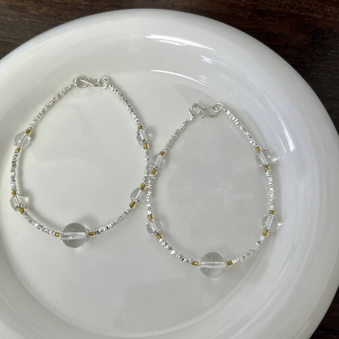 925银手链 韩ins风时尚百搭气质简约   白水满天星手链