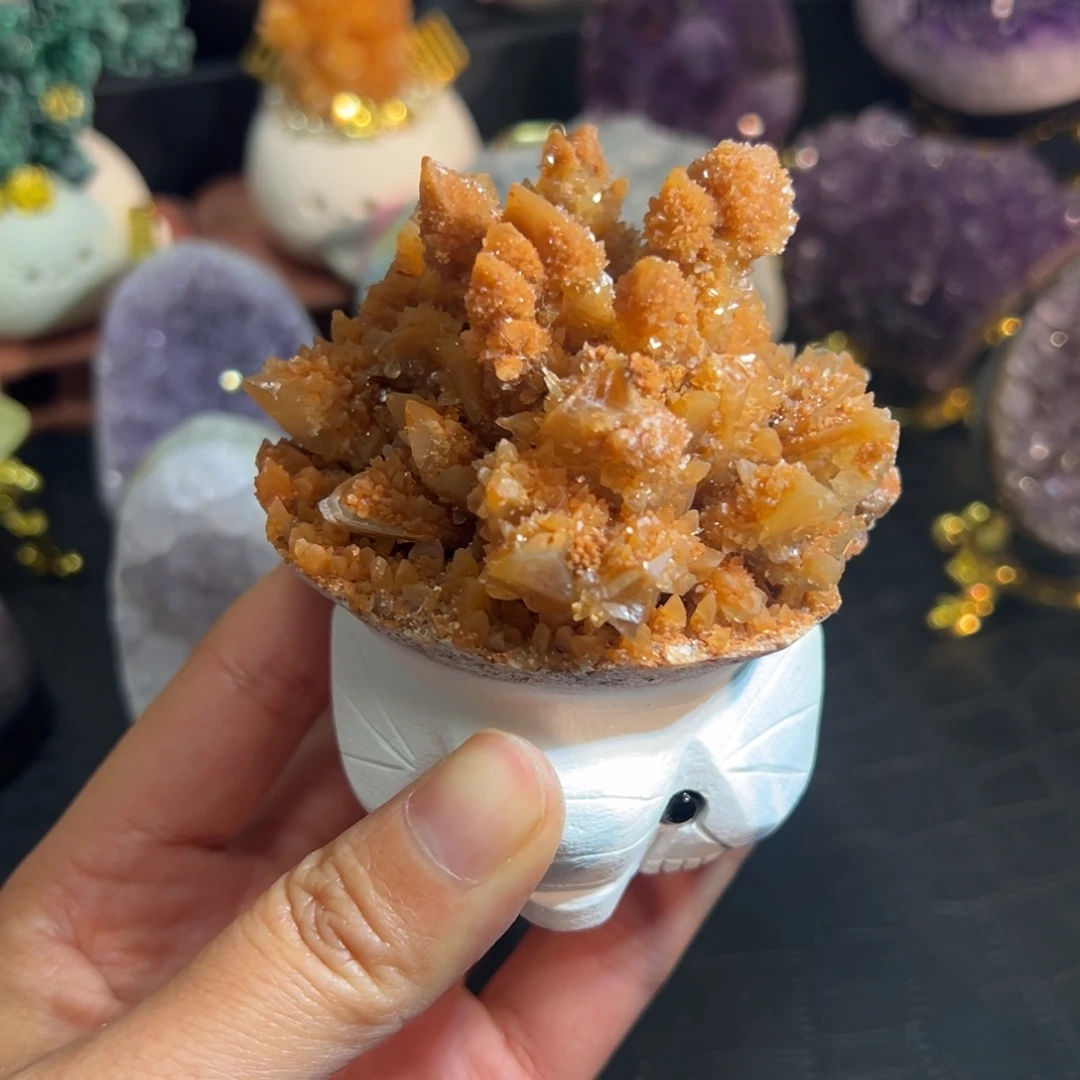 水晶珠宝半成品未镶嵌22方解石