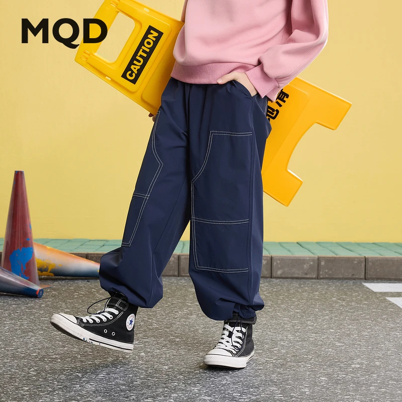 MQD童装25春新品学院风休闲百搭潮酷中大童裤子休闲裤9651W1520