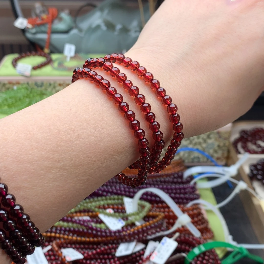 石榴石手链未镶嵌手串5