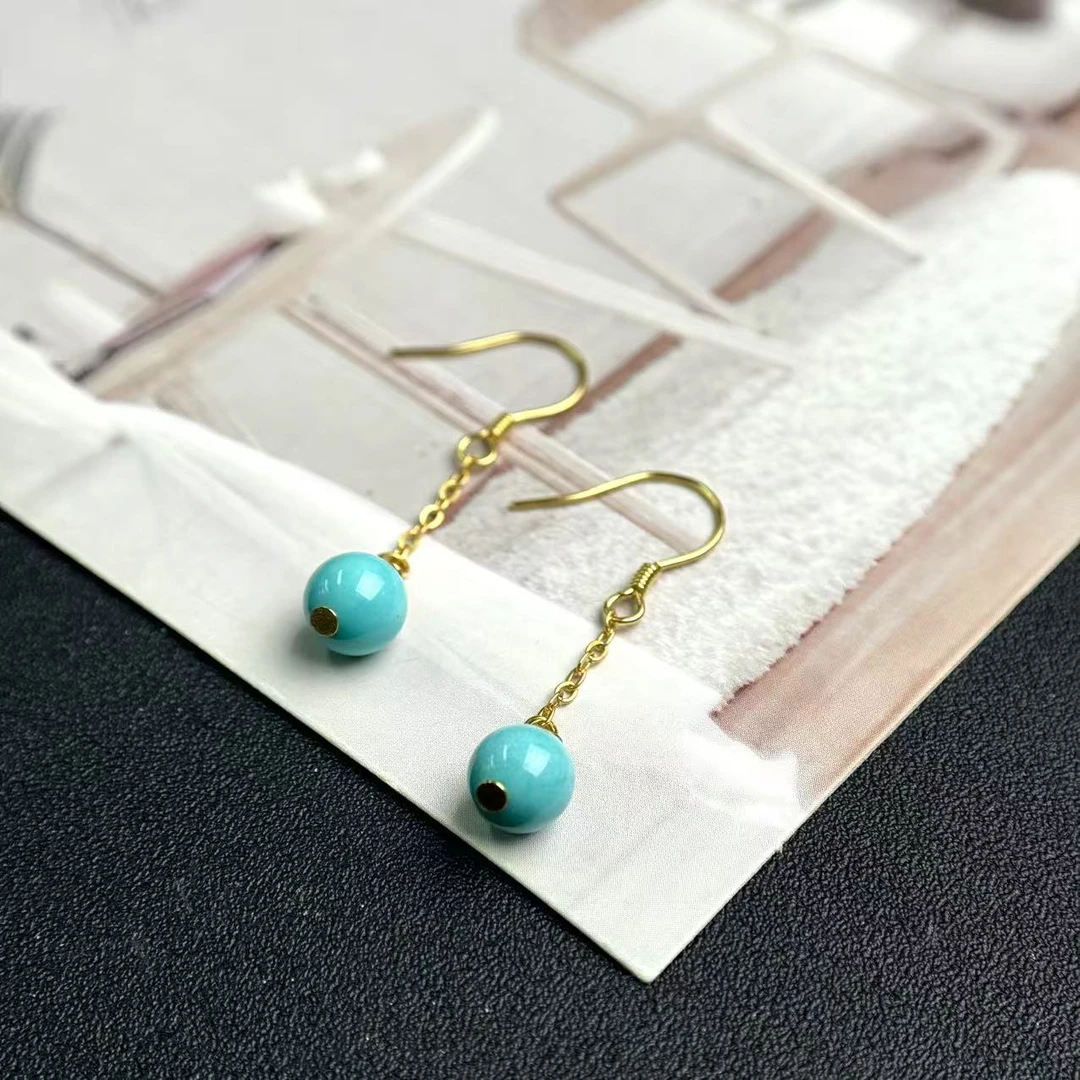 绿松石圆珠耳饰（多样性发其一）