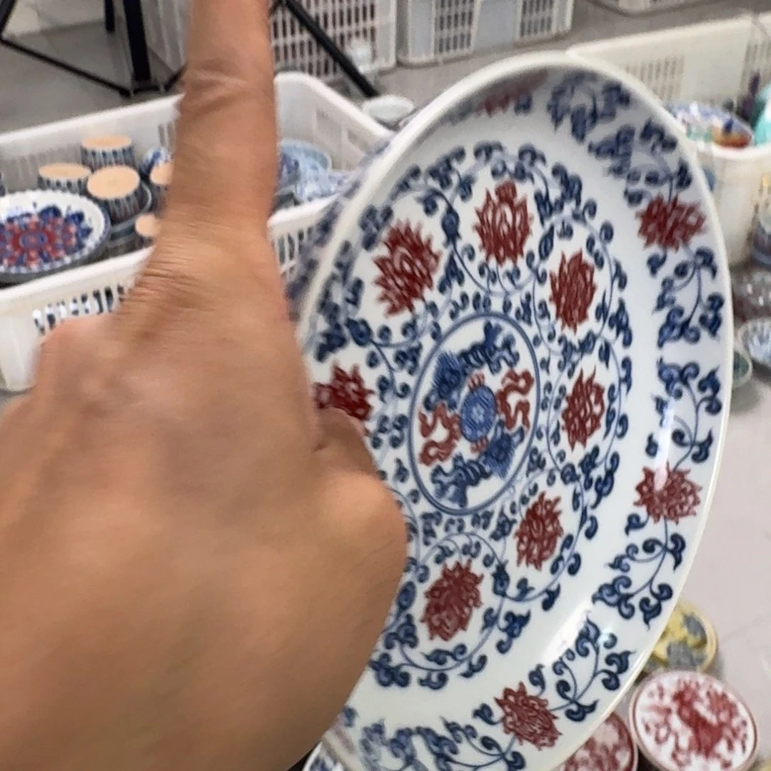 杯釉里红缠枝莲大壶承