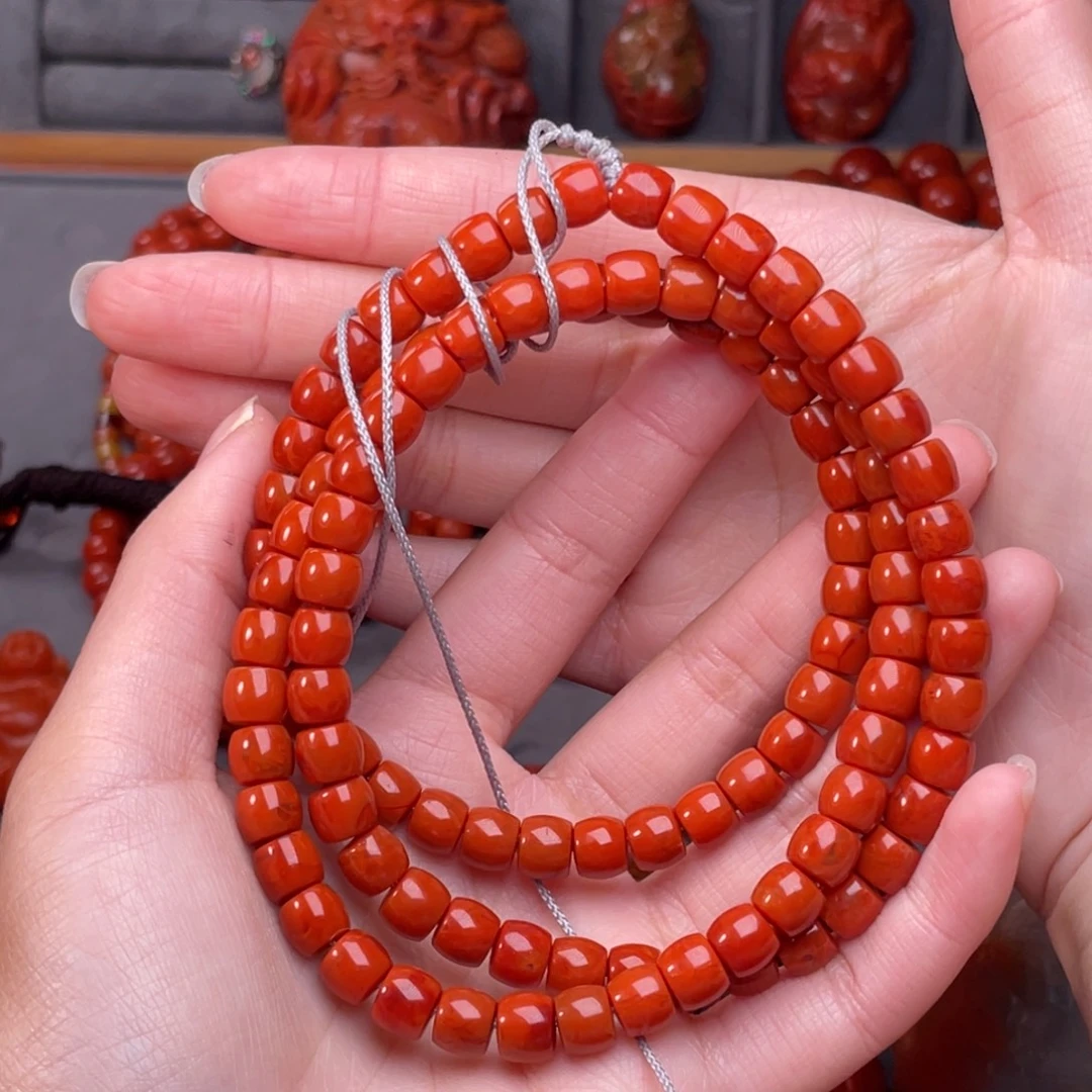 南红玛瑙未镶嵌配饰卡7mm