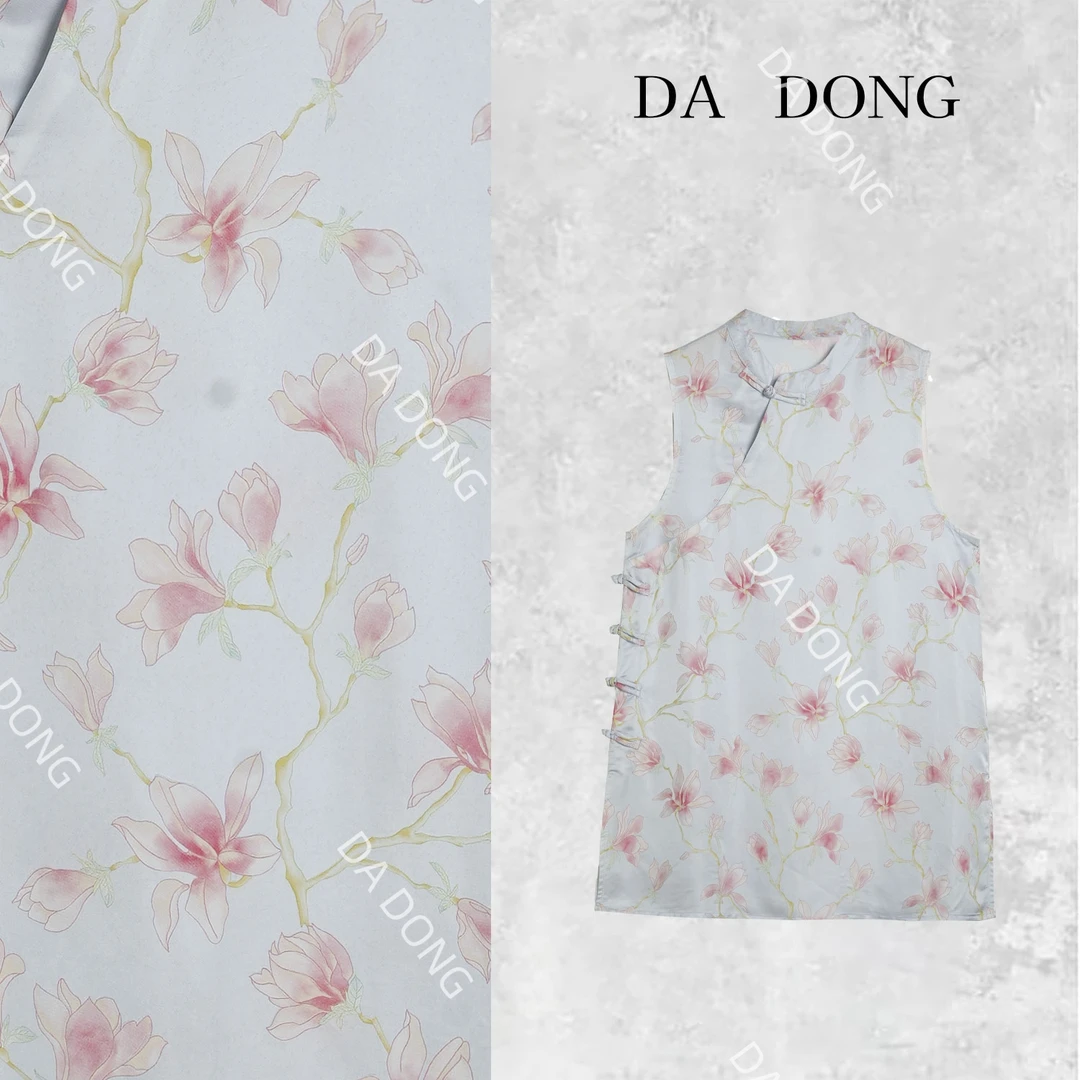 糯荷--中式国风气质时尚洋气碎花夏季复古显白休闲显瘦减龄奥黛裙