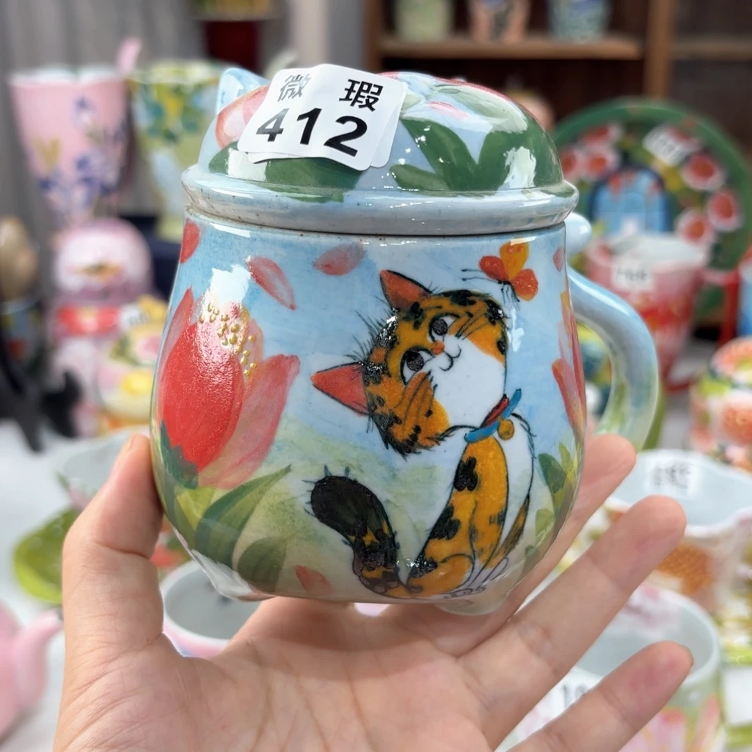 景德镇手绘高温釉下彩陶瓷茶具