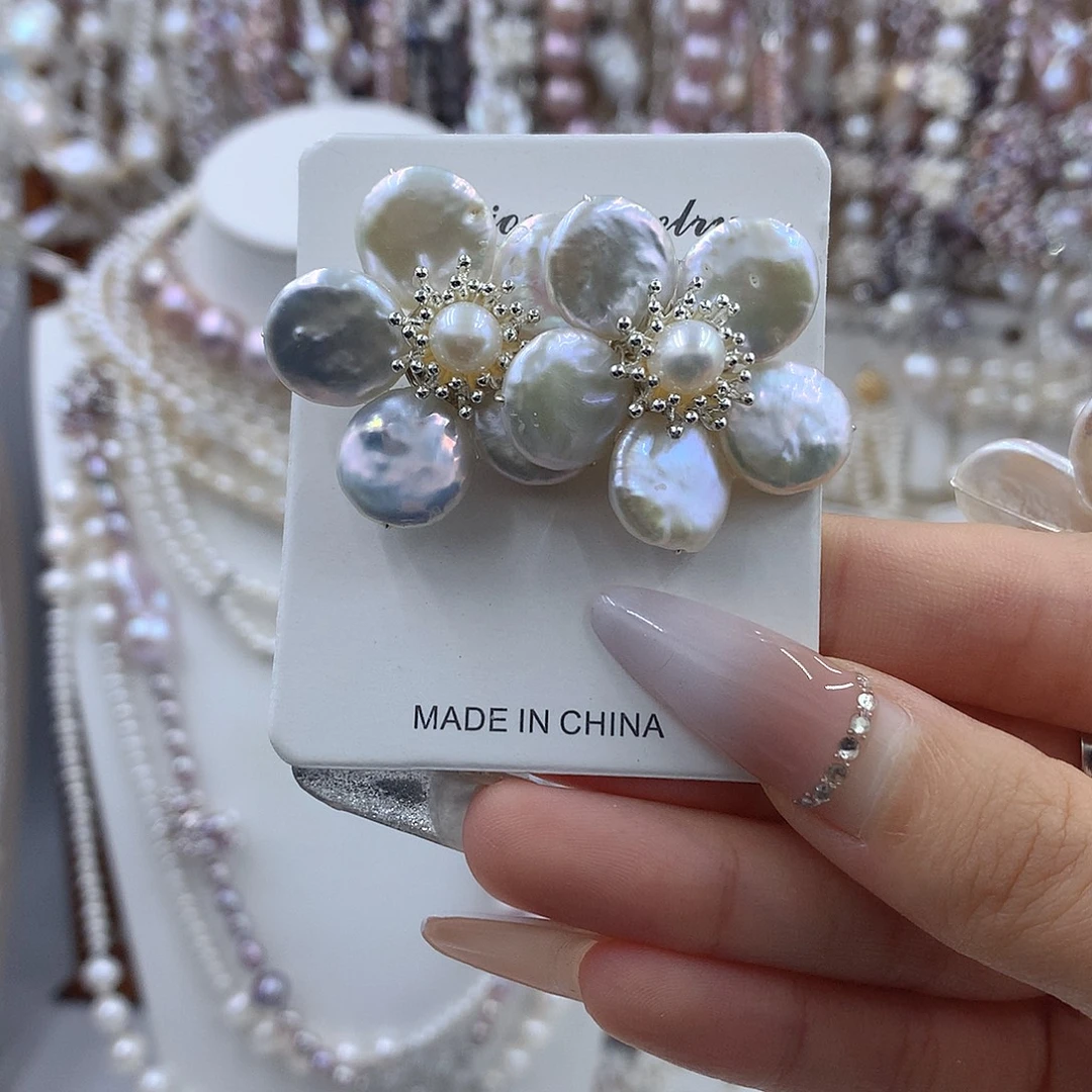 银S925镶嵌项链耳饰淡水珍珠