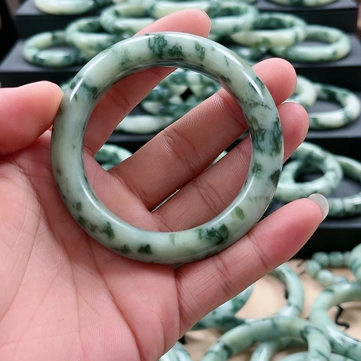 【闪购商品】透闪石-蛇纹石玉手镯未镶嵌乌**玛