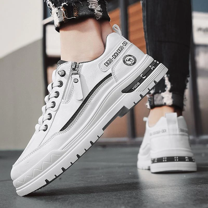 工装懒人高档男鞋板鞋一脚蹬厚底潮鞋小白鞋休闲2025年舒适百搭新